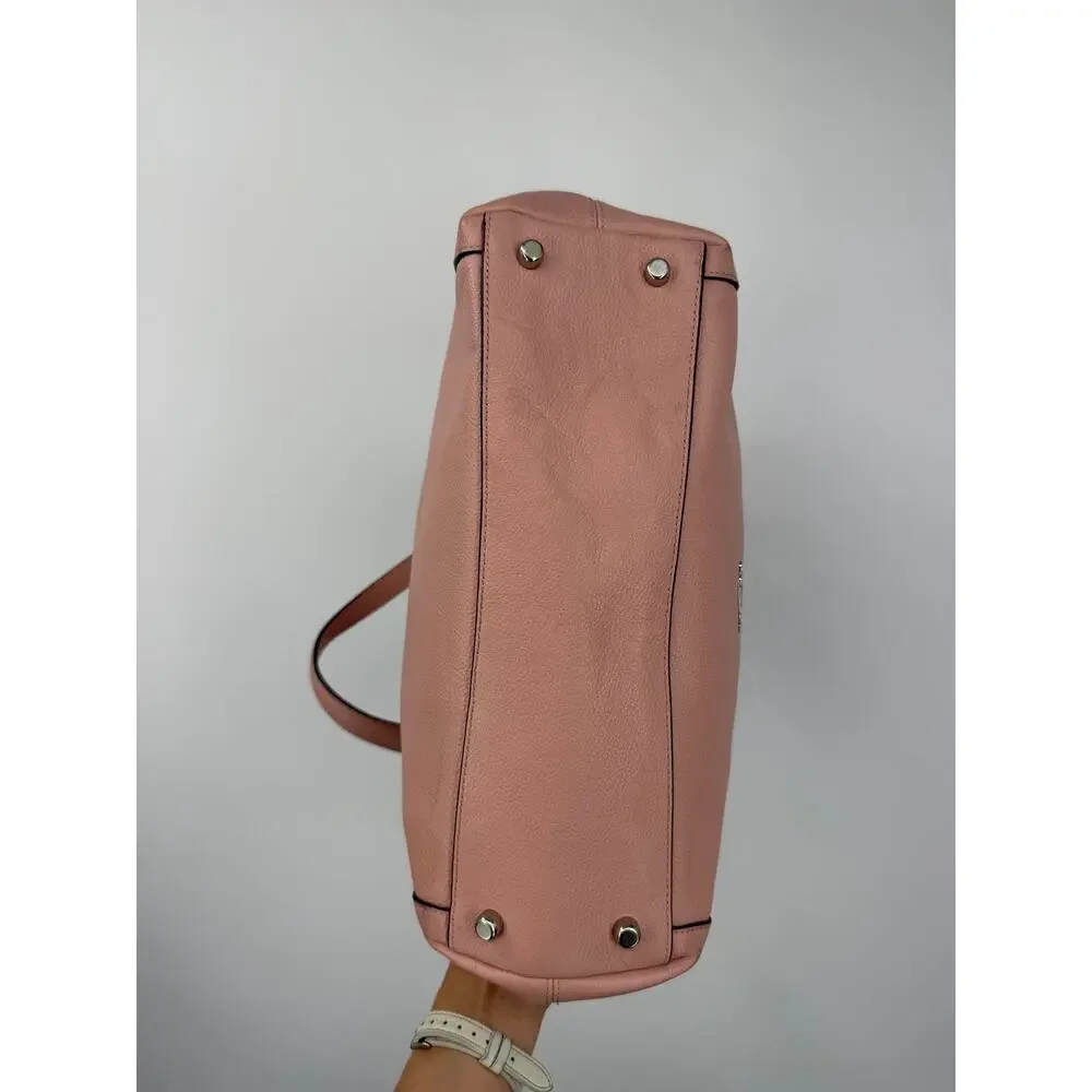 Coach Edie 31 Shoulder Bag Pink Pebbled Leather Hobo Tote Silver Hardware